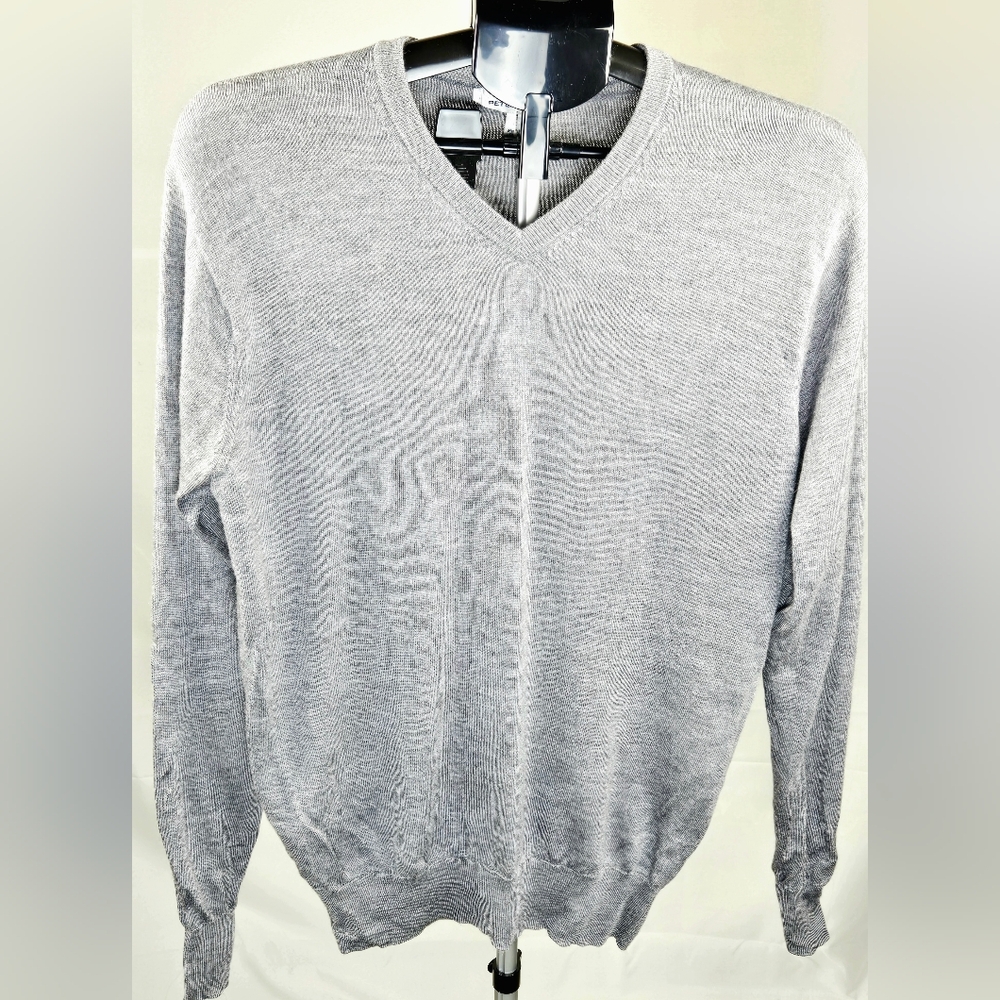 Peter Millar Wool Silk Preppy Heritage Old Money V-Neck‎ Sweater, Large